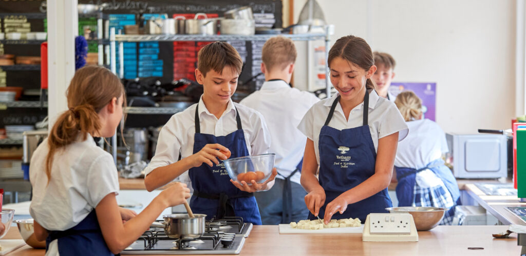Pupils cooking at Bethany